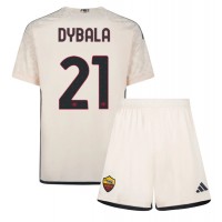 AS Roma Paulo Dybala #21 Fußballbekleidung Auswärtstrikot Kinder 2023-24 Kurzarm (+ kurze hosen)